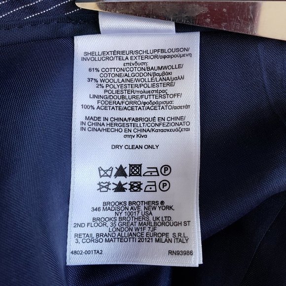 BROOKS BROTHERS New Navy Pinstripe Pant 16 - Picture 5 of 5